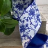 D. Stevens Blue Chinoiserie Ribbon, 4" X 10YD