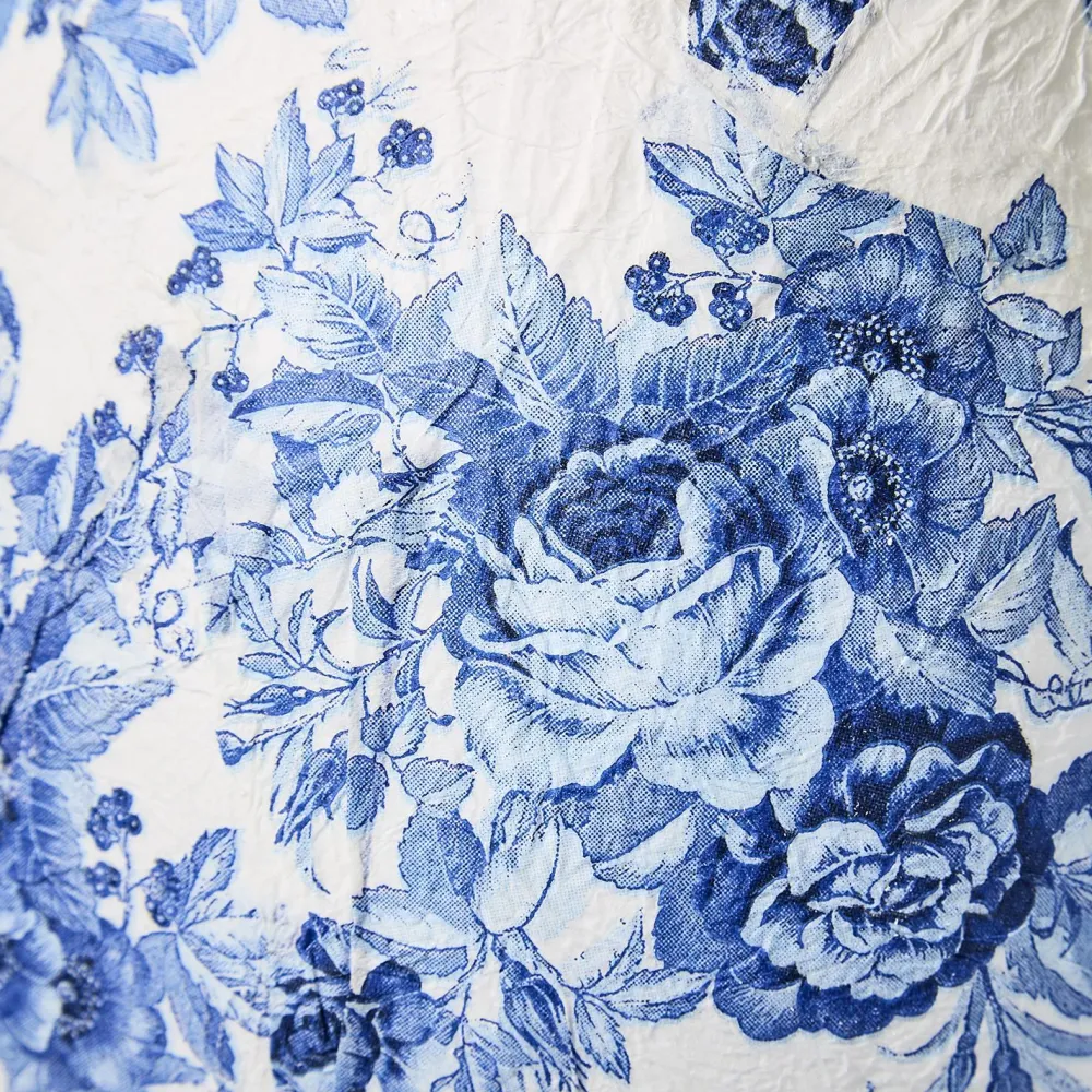 Two's Company Blue Floral Paper-Mâché Egg
