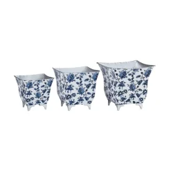 Burton & Burton Blue Flower Nested Planter