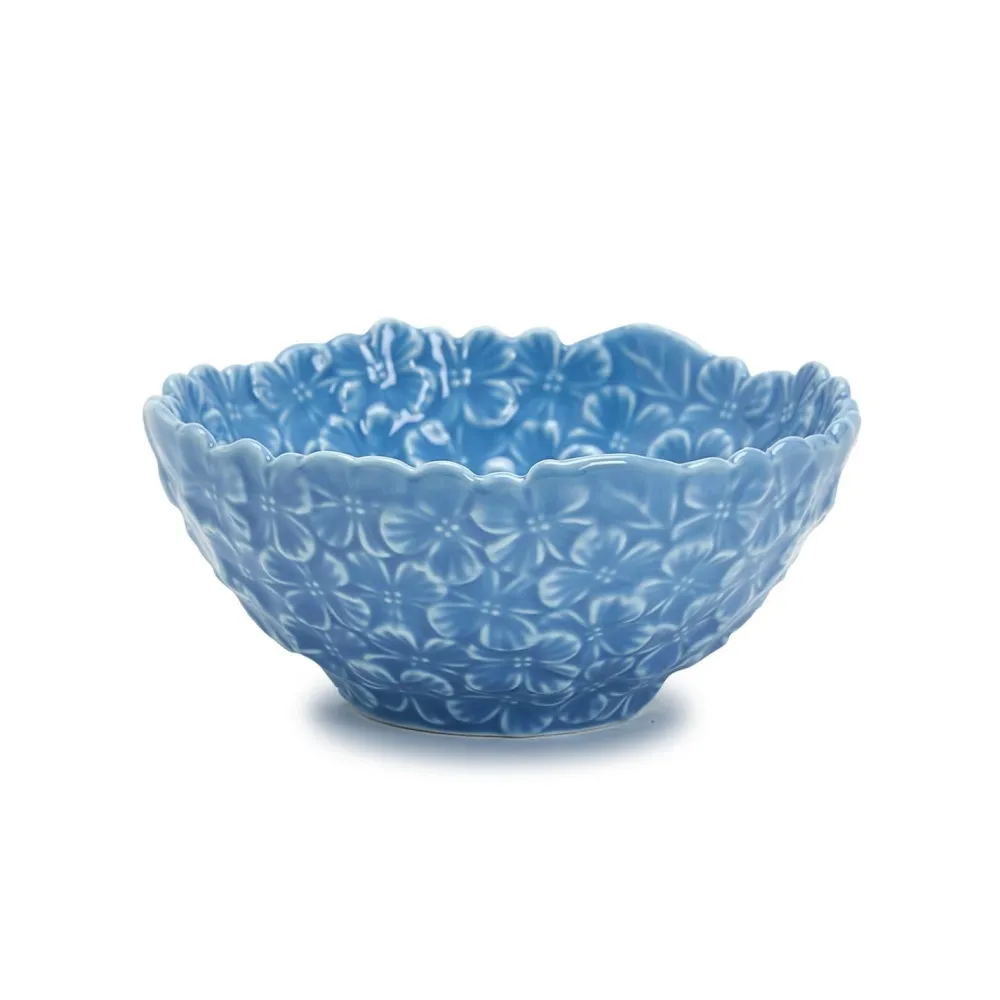 Two's Company Blue Hydrangea Tidbit Bowl Set