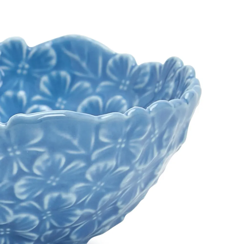 Two's Company Blue Hydrangea Tidbit Bowl Set
