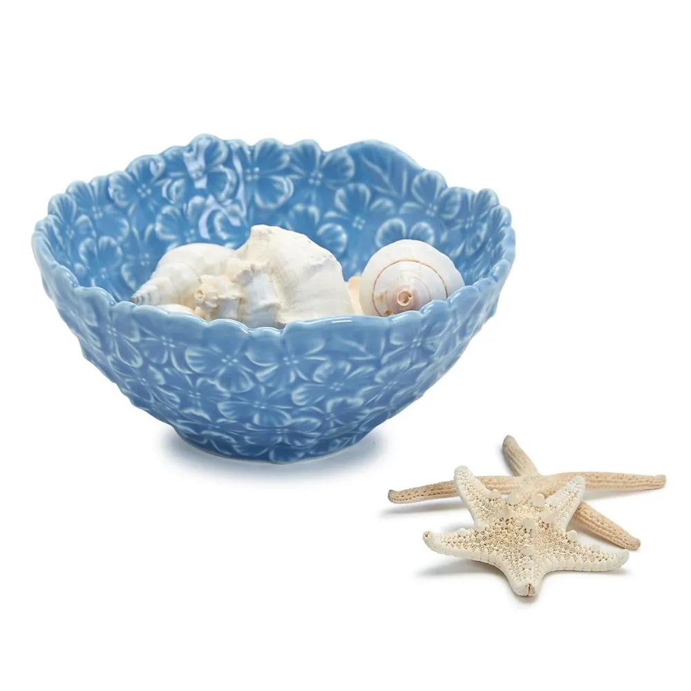 Two's Company Blue Hydrangea Tidbit Bowl Set