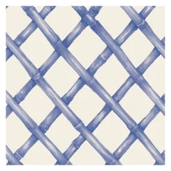Hester & Cook Blue Lattice Cocktail Napkin Set
