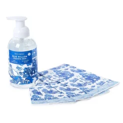 Two's Company Blue Willow Soap and Guest Towel Set