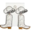 Laura Janelle Bride Cowgirl Boot Earrings