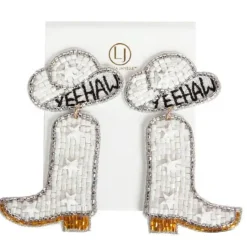 Laura Janelle Bride Cowgirl Boot Earrings