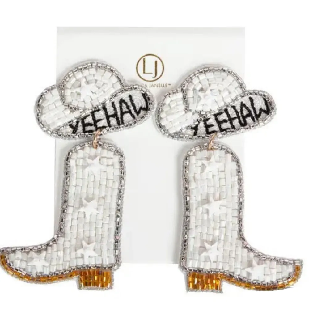 Laura Janelle Bride Cowgirl Boot Earrings