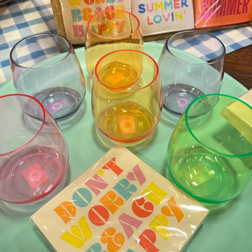 Pop Design Bright Stemless Wine Glasses
