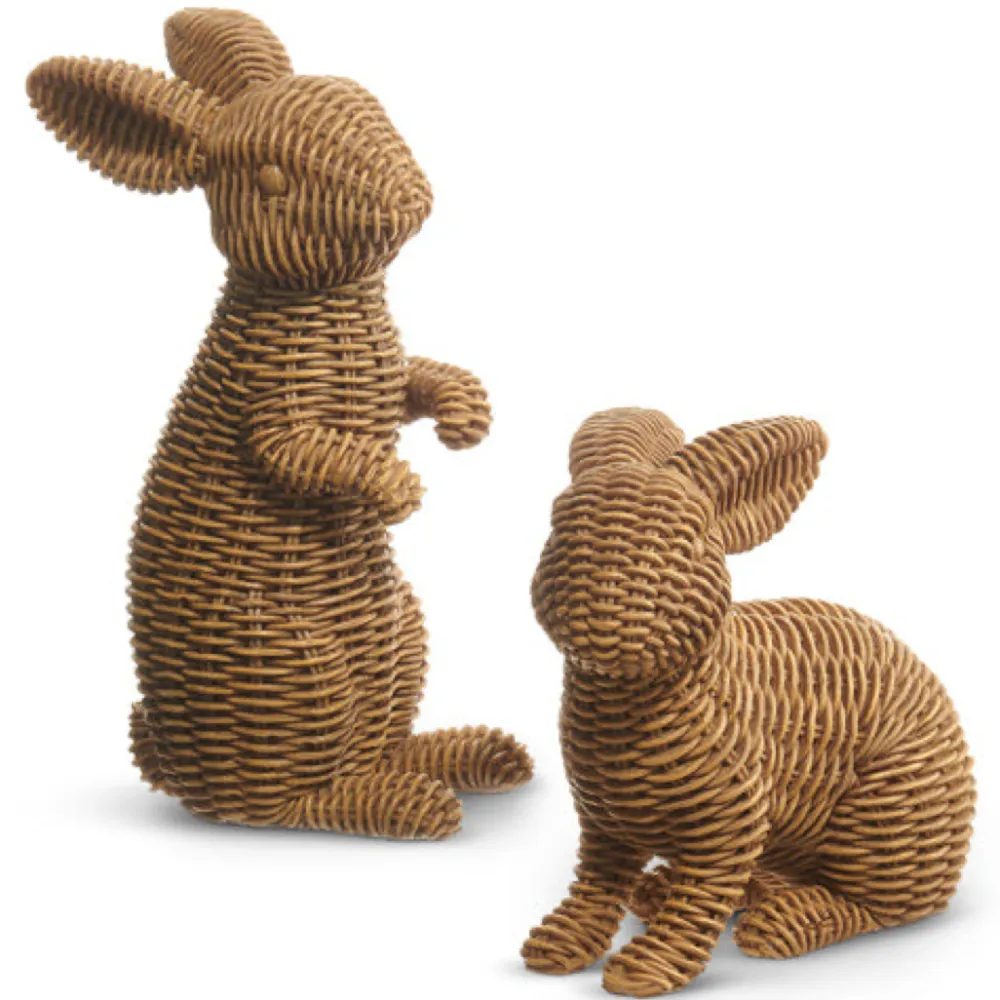 RAZ Brown Basketweave Rabbits