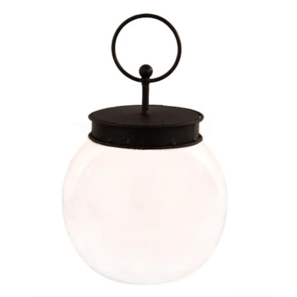 The Round Top Collection Bubble Jar with Black Lid by
