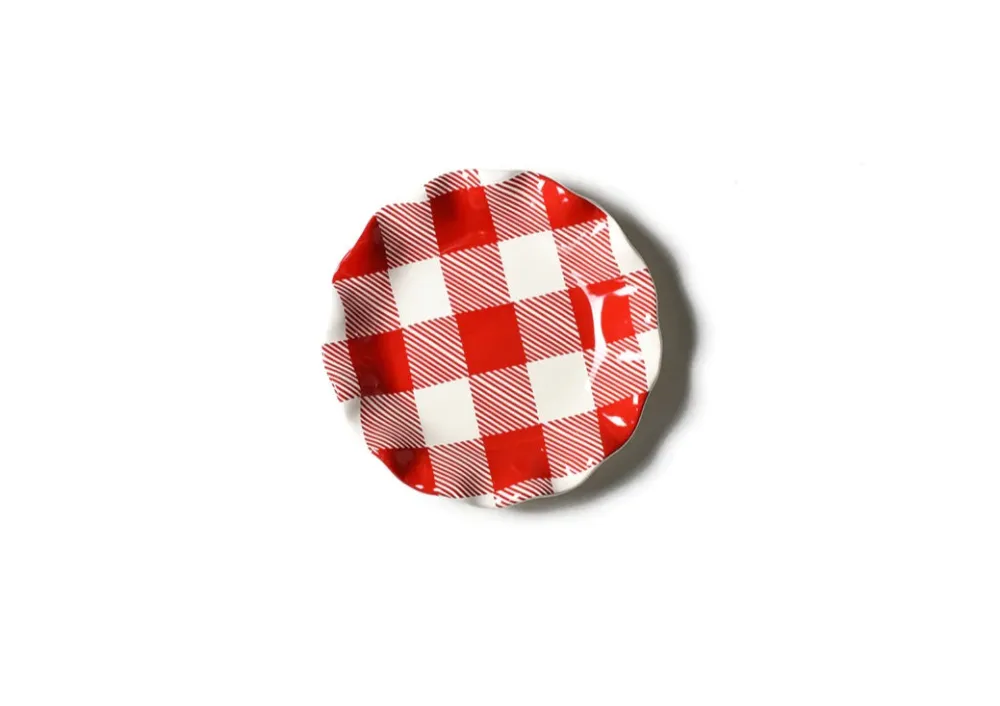 Coton Colors Buffalo Ruffle Salad Plate Red