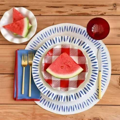 Coton Colors Buffalo Ruffle Salad Plate Red