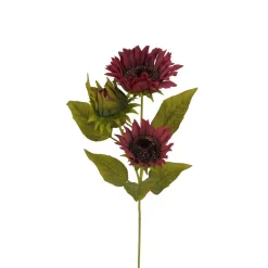 Liberty Floral Burgandy Sunflower Spray X3