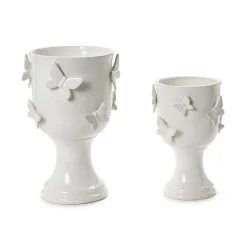 Two's Company Butterfly Pedestal Cachepot