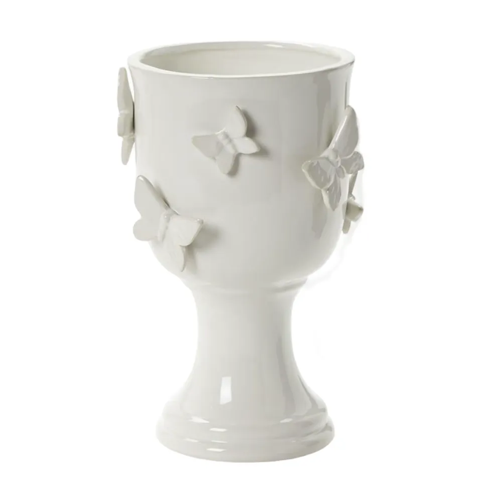 Two's Company Butterfly Pedestal Cachepot