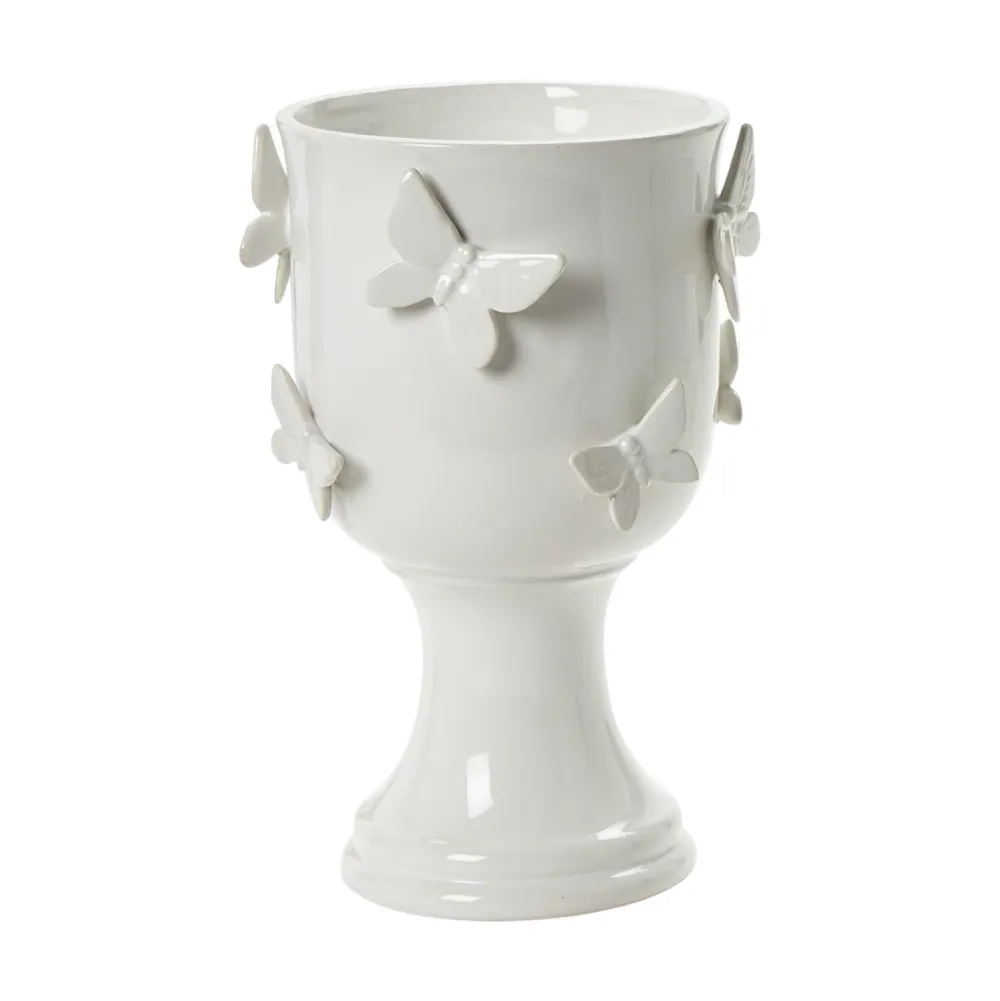 Two's Company Butterfly Pedestal Cachepot