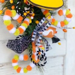 Liberty Floral Candy Corn Felt Ball Spray