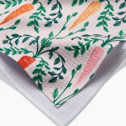 Geometry Carrot Damask Tea Towel
