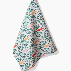 Geometry Carrot Damask Tea Towel