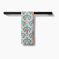 Geometry Carrot Damask Tea Towel