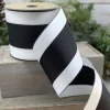 D. Stevens Centered Black and White Striped Ribbon 4” x 25yds