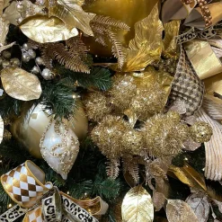 Creative Coop Champagne Tinsel Ball Pick