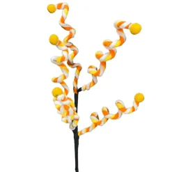 Liberty Floral Chenille Curly Spray, Yellow and Orange