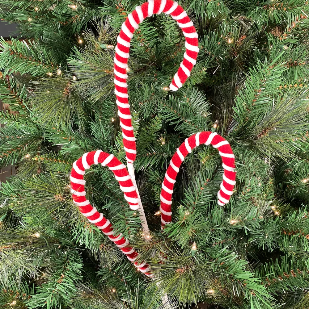 Liberty Floral Chenille Peppermint Candy Cane Spray