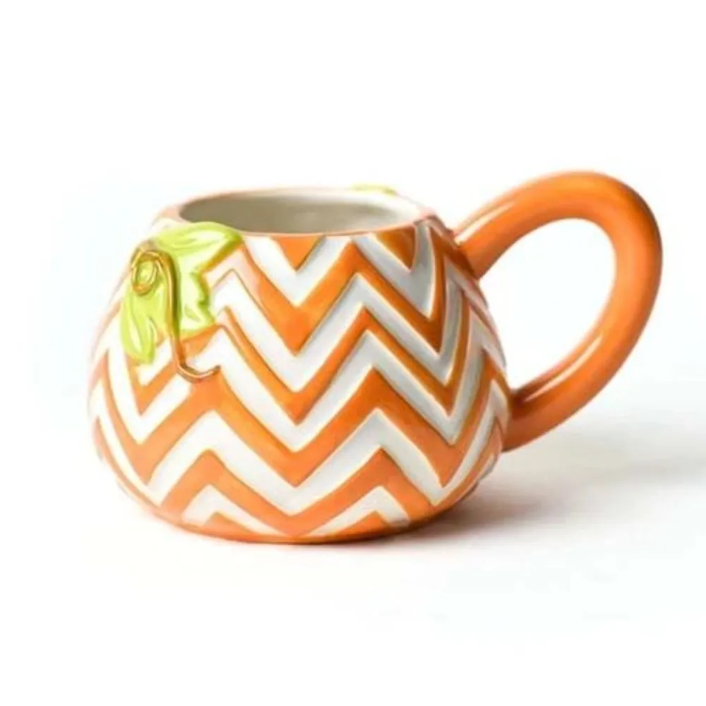Happy Everything Chevron Pumpkin Shaped Mug by !