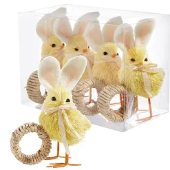 RAZ Chick with Bunny Ears Napkin Ring Set