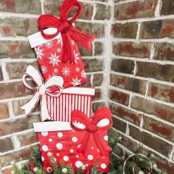 The Round Top Collection Classic Red & White Gift Topiary, Medium