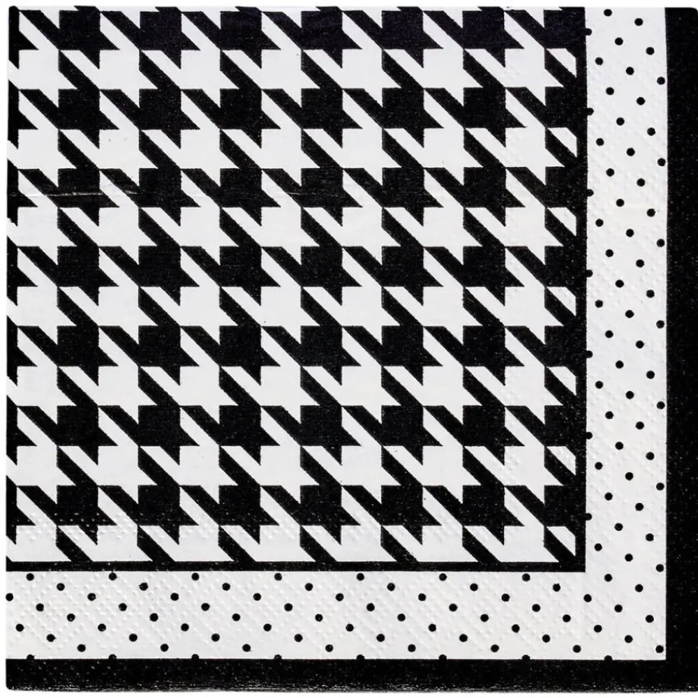 Sophistiplate Cocktail Napkin, Blanc & Noir