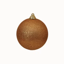 Farrisilk Copper Glitter Ball Ornament, 4"