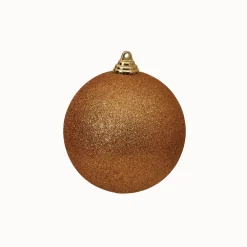 Farrisilk Copper Glitter Ball Ornament, 8"