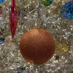 Farrisilk Copper Glitter Ball Ornament, 8"