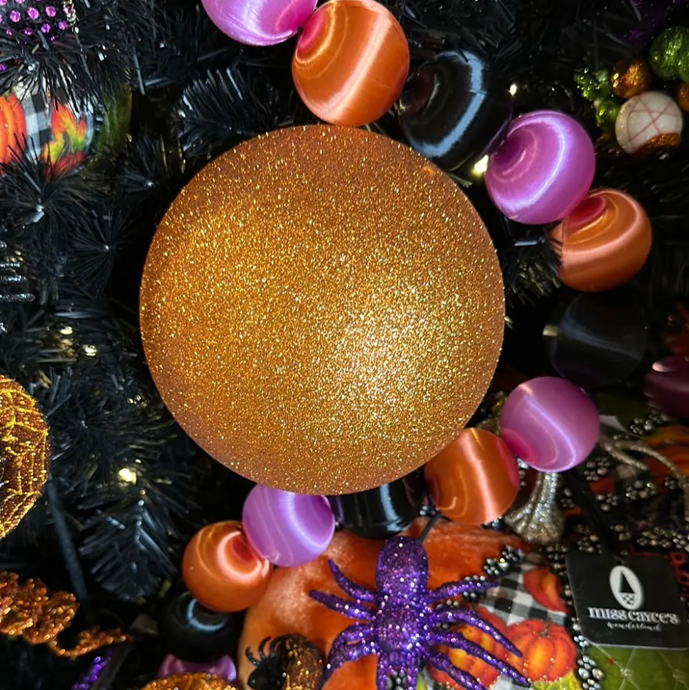 Farrisilk Copper Glitter Ball Ornament, 6"