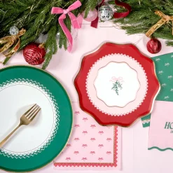 Harlow & Grey Coquette Christmas Large Bows Party Plates