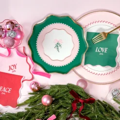 Harlow & Grey Coquette Christmas Small Bows Dessert Plates