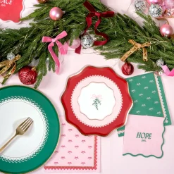 Harlow & Grey Coquette Christmas Small Bows Dessert Plates