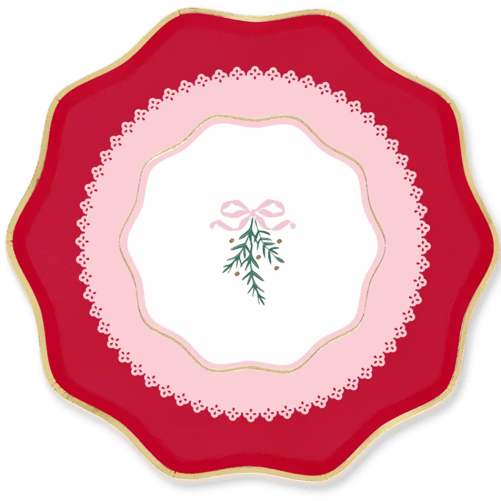 Harlow & Grey Coquette Christmas Small Bows Dessert Plates