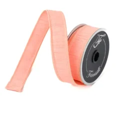 Farrisilk Coral Dupion Ribbon, 1" X 10YD