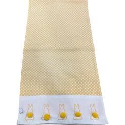 Two's Company Cottontail Table Runner with Bunny Pom Pom