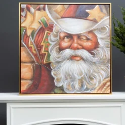 Farrisilk Cowboy Santa by Celia Meadors, Large