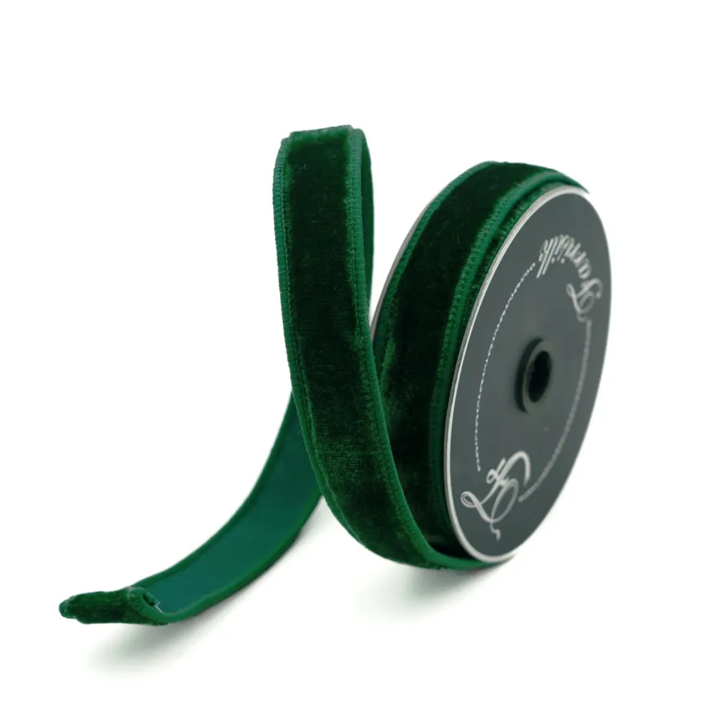 Farrisilk Dark Pine Velvet Ribbon, 1" X 10YD