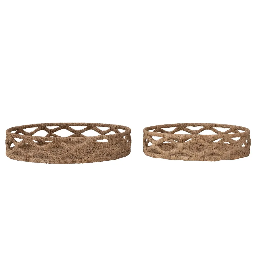 Creative Coop Decorative Hand-Woven Bankuan Trays