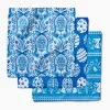 Geometry Delft Blue Easter Eggs and Bunnies Dishcloth Set