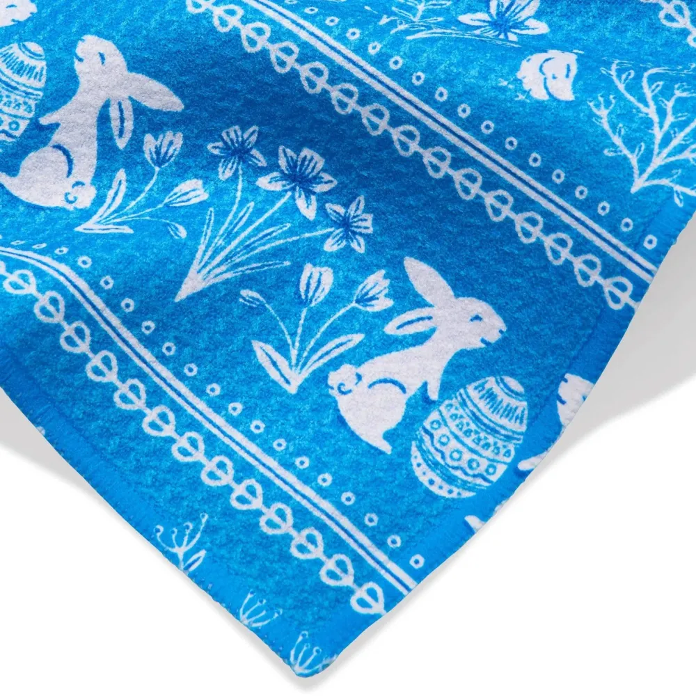 Geometry Delft Blue Easter Stripe Bar Towel