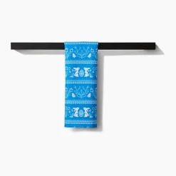 Geometry Delft Blue Easter Stripe Bar Towel