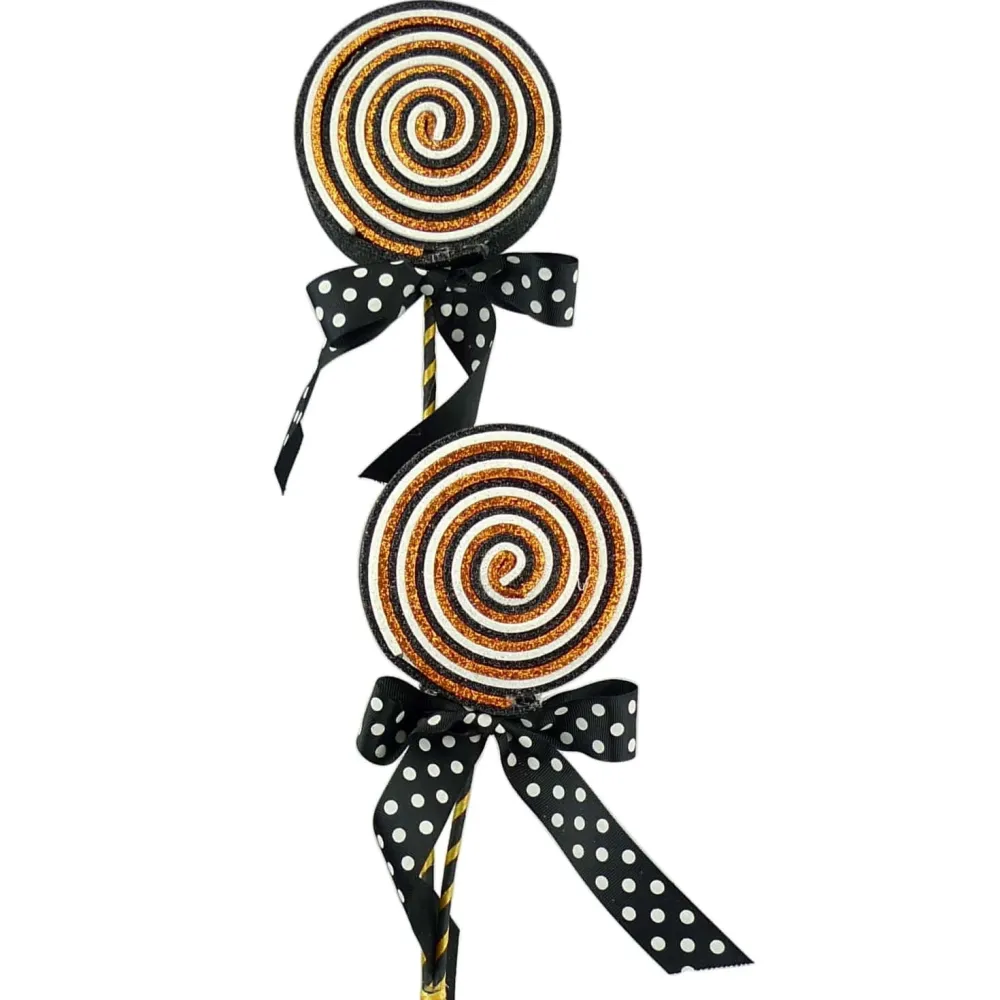Liberty Floral Double Glitter Lollipop Bow Pick
