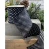 D. Stevens Dual Sided White Polka Dot on Black Ribbon, 4” X 10YD